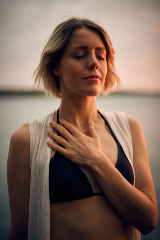 Woman meditating