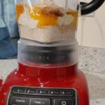 Oatmeal pancakes ingredients in blender
