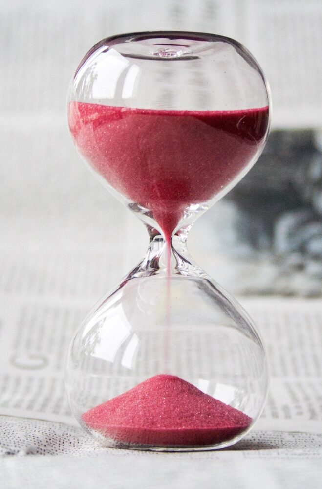 Hour Glass with Red Sand